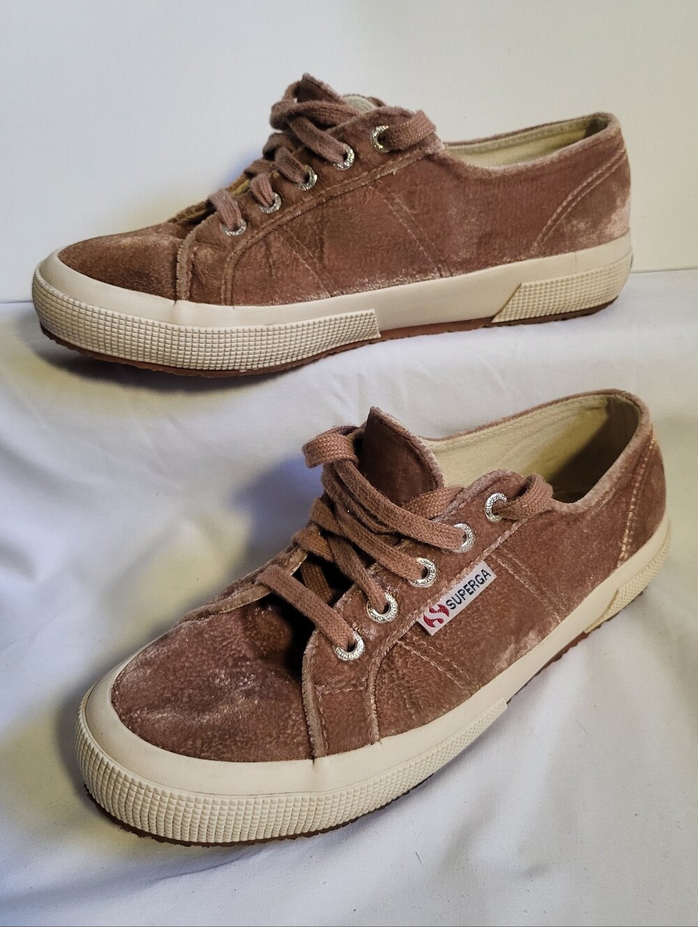 Superga Pink Velvet Shoes Sneakers Women Size 38 US 7.5